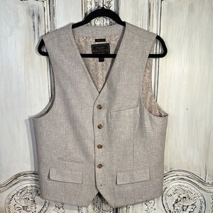 Jos. A. Bank Reserved Linen Cotton Blend Light Tan Men's Vest